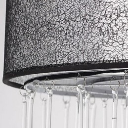 Contemporary Crystal 4 Light Pendel Med Svart Skärm
