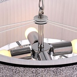 Contemporary Crystal 4 Light Pendel Med Svart Skärm