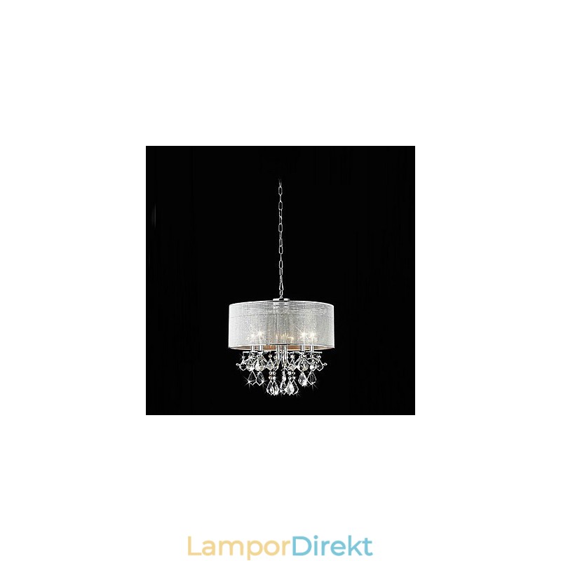 Modern 5 Ljus Kristall Taklampa Med Tygskärm