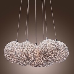 Samtida Taklampa I Aluminium Med 7 Lampor