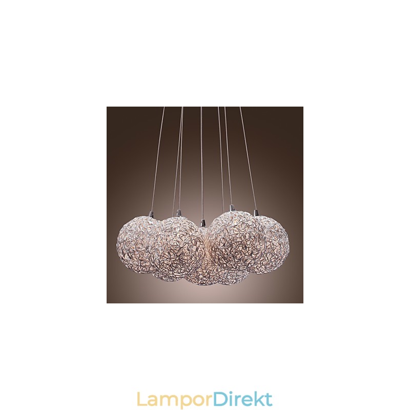 Samtida Taklampa I Aluminium Med 7 Lampor