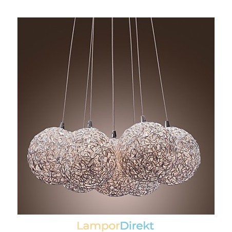 Samtida Taklampa I Aluminium Med 7 Lampor