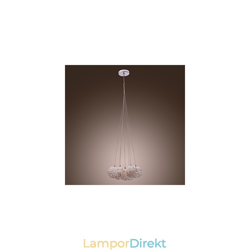 Samtida Taklampa I Aluminium Med 7 Lampor