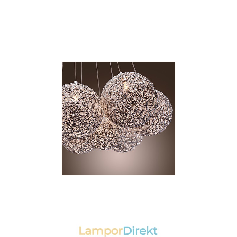 Samtida Taklampa I Aluminium Med 7 Lampor