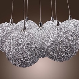 Samtida Taklampa I Aluminium Med 7 Lampor