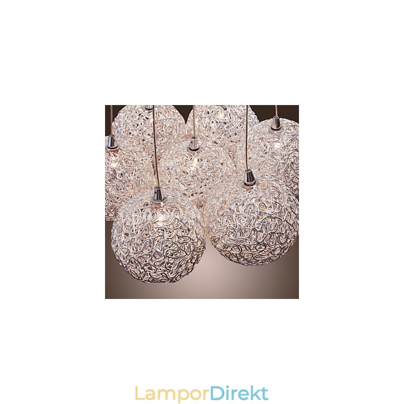 Samtida Taklampa I Aluminium Med 7 Lampor