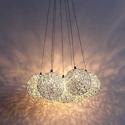 Samtida Taklampa I Aluminium Med 7 Lampor