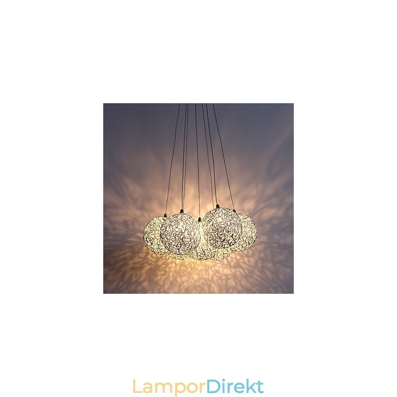 Samtida Taklampa I Aluminium Med 7 Lampor