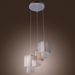 Modern Och Modern Elektropläterad Pendellampa I Ministil