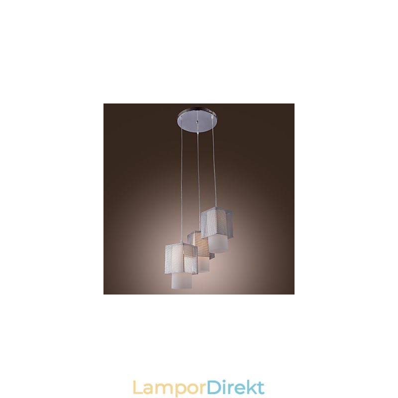 Modern Och Modern Elektropläterad Pendellampa I Ministil