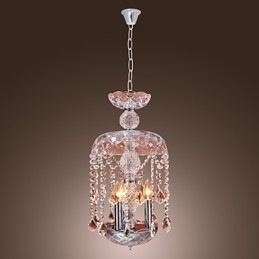 Modern Kristall Taklampa Med 3 Lampor I Glasskärm