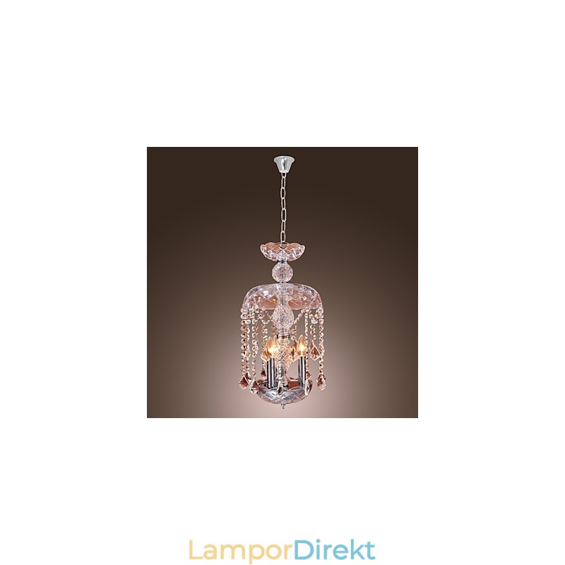 Modern Kristall Taklampa Med 3 Lampor I Glasskärm