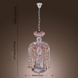 Modern Kristall Taklampa Med 3 Lampor I Glasskärm