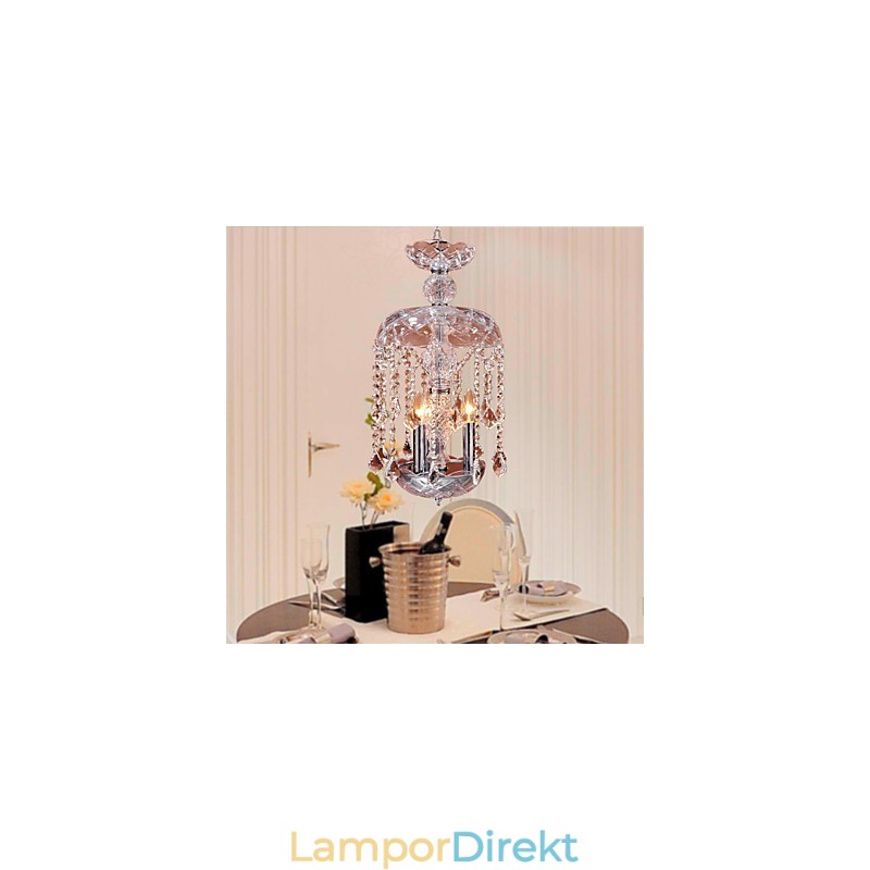 Modern Kristall Taklampa Med 3 Lampor I Glasskärm