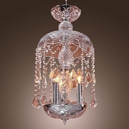 Modern Kristall Taklampa Med 3 Lampor I Glasskärm