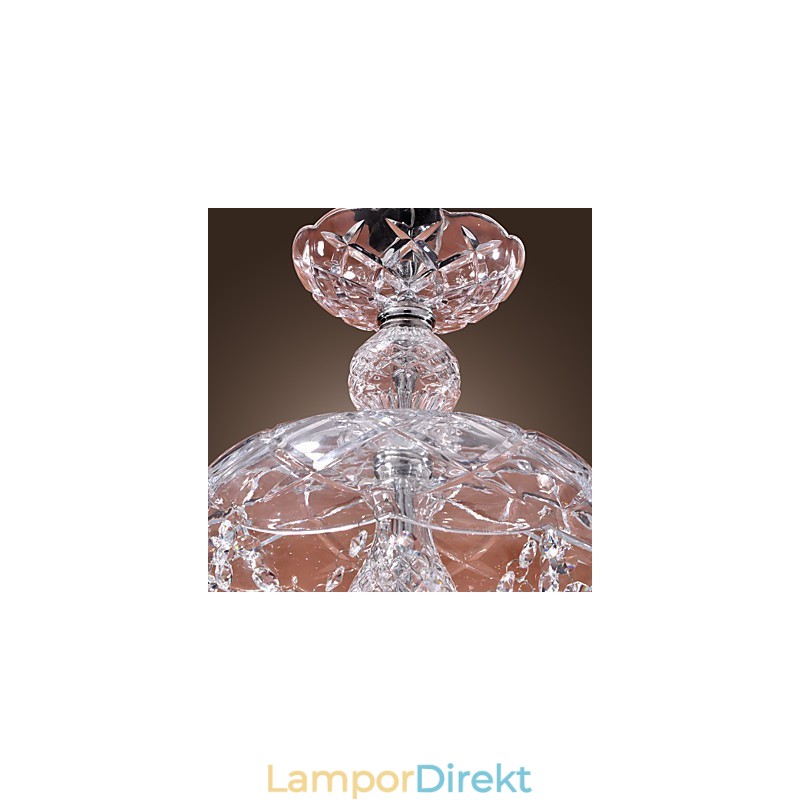 Modern Kristall Taklampa Med 3 Lampor I Glasskärm