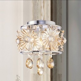 Modern Clear Sphere Luster Kristallkrona Taklampa Heminredning Upphängd Pendellampa Armatur Ljus
