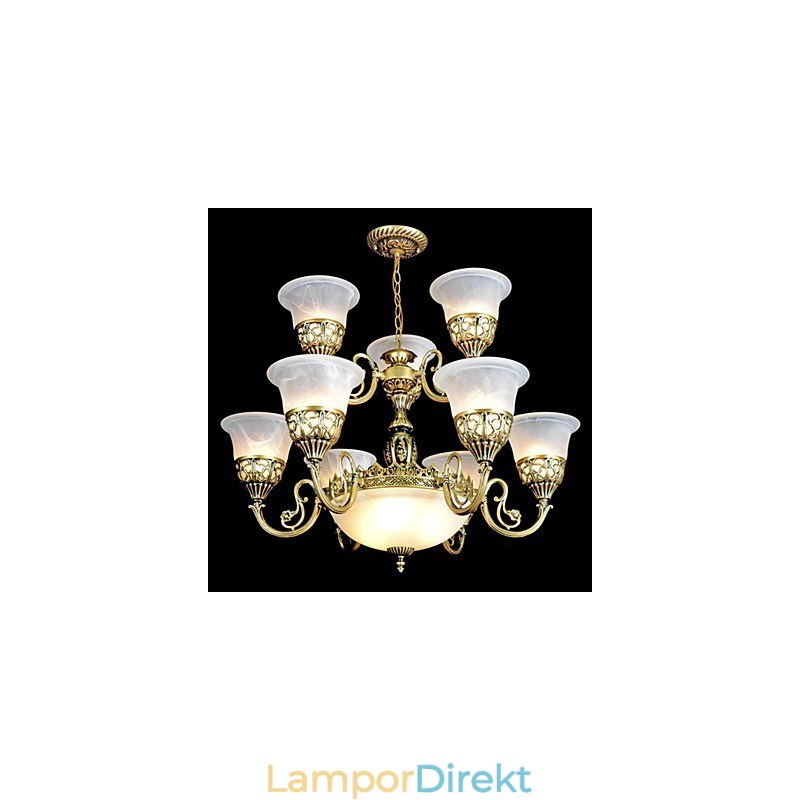 Traditionell Klassisk Vintage Retro Brons Metall Ljuskrona