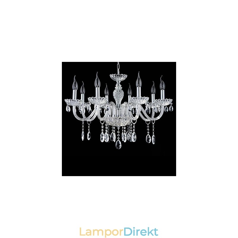 Ljus Slottets Stil Ljuskrona Av Glas Med Ljusglödlampa