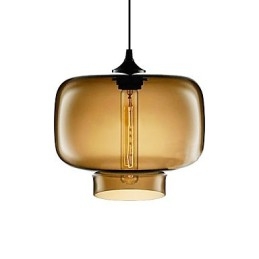 70W Modernt Glashängande Ljus I Brun Transparent Flaskdesign