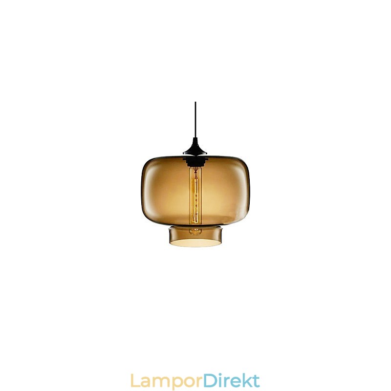 70W Modernt Glashängande Ljus I Brun Transparent Flaskdesign