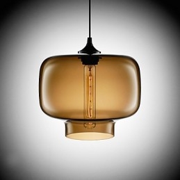 70W Modernt Glashängande Ljus I Brun Transparent Flaskdesign