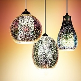 Enkelt Bord 3D Glas Creative Pendant C