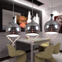Heads Pendel Light Crystal Modern Contemporary Metal