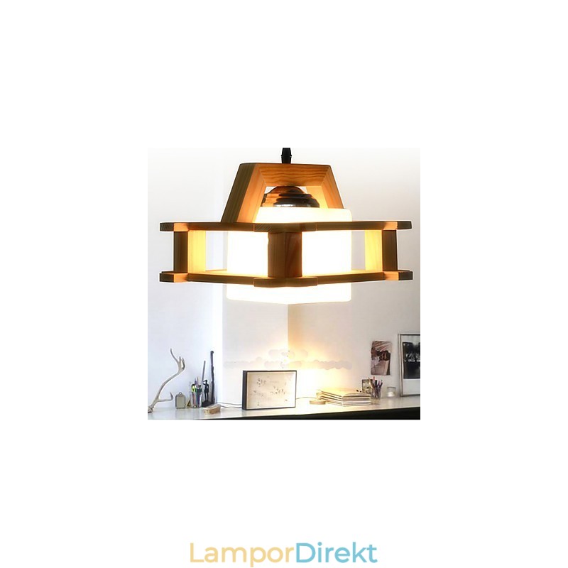 Massivt Trä Lampa