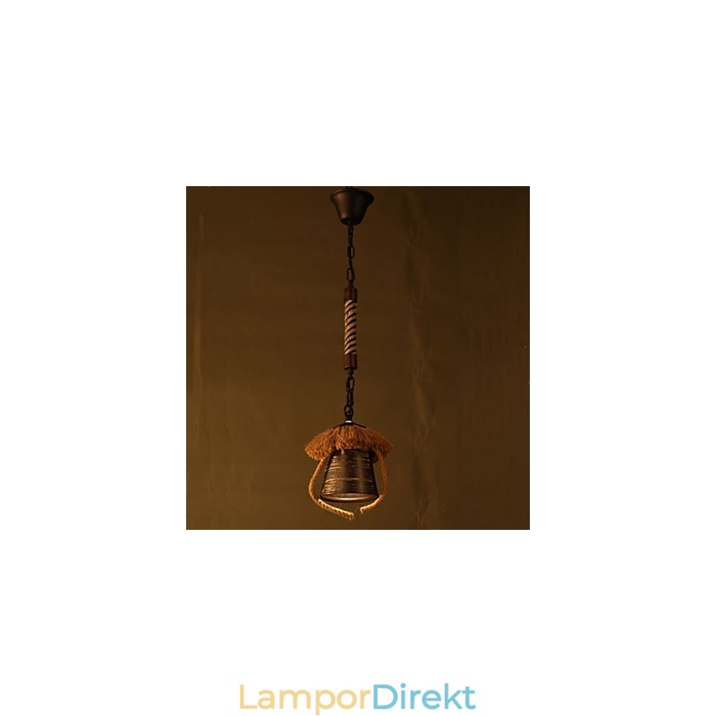American Country Retro Hampa Keramisk Lampa
