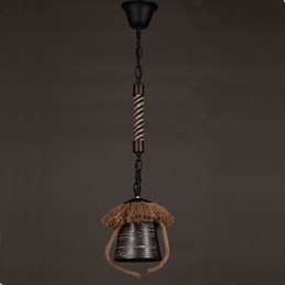 American Country Retro Hampa Keramisk Lampa