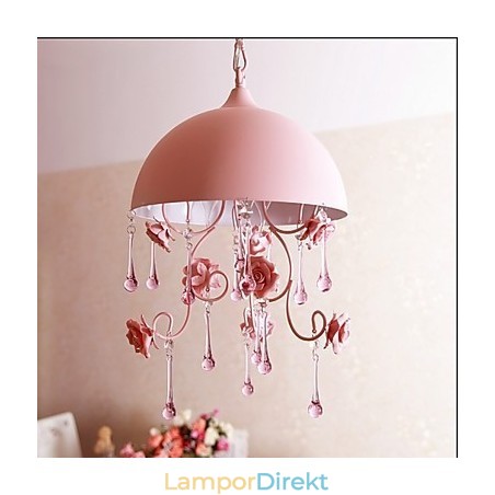 En Liten Rosa Rose Garden Ljuskrona Lampa Iron Princess En Liten Rosa Rose Garden Ljuskrona Lampa Iron Princess