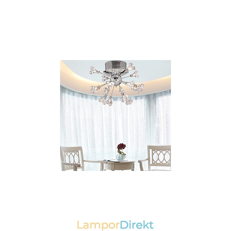 Modern Och Modern Kristallkrom Metall Infälld Montering