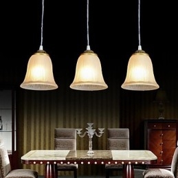 Bronshängande Tre Ljusmönster Glasskärm European Retro Classic