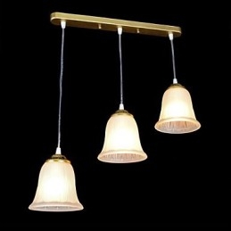Bronshängande Tre Ljusmönster Glasskärm European Retro Classic