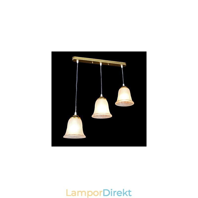 Bronshängande Tre Ljusmönster Glasskärm European Retro Classic