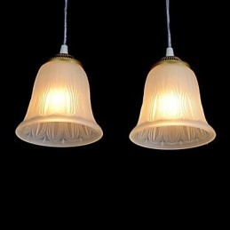 Bronshängande Tre Ljusmönster Glasskärm European Retro Classic