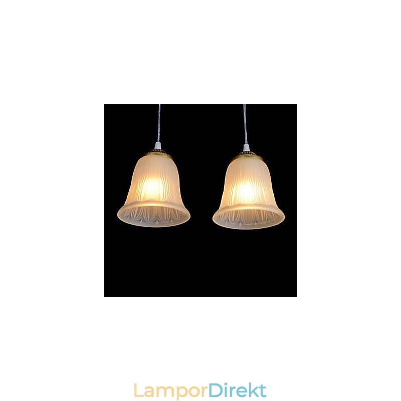 Bronshängande Tre Ljusmönster Glasskärm European Retro Classic