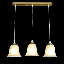 Bronshängande Tre Ljusmönster Glasskärm European Retro Classic