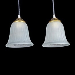 Bronshängande Tre Ljusmönster Glasskärm European Retro Classic