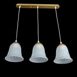 Bronshängande Tre Ljusmönster Glasskärm European Retro Classic