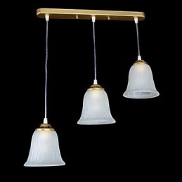 Bronshängande Tre Ljusmönster Glasskärm European Retro Classic