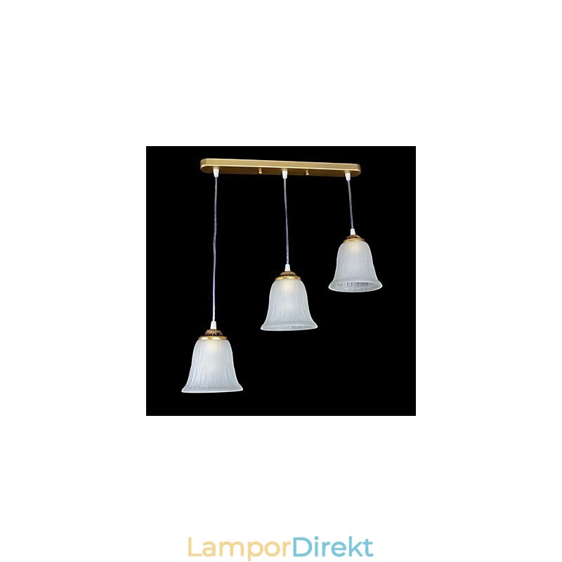 Bronshängande Tre Ljusmönster Glasskärm European Retro Classic