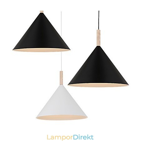Mini Artistic Cone Pendellampa 1 Ljus Mordern Enkelhet Finish Svart Vit Aluminium & Trä Droplight Mini Artistic Cone Pendellampa 1 Ljus Mordern Enkelhet Finish Svart Vit Aluminium & Trä Droplight