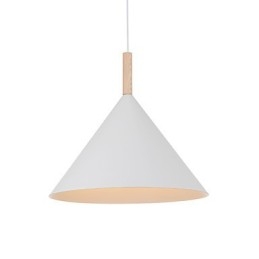 Mini Artistic Cone Pendellampa 1 Ljus Mordern Enkelhet Finish Svart Vit Aluminium & Trä Droplight