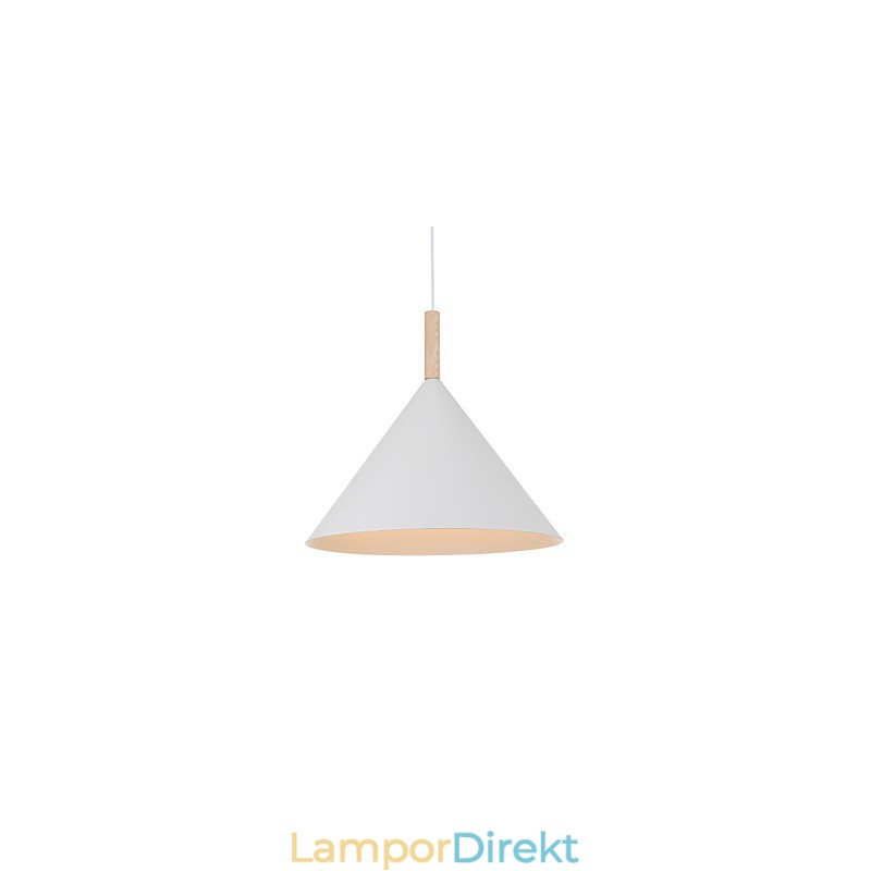 Mini Artistic Cone Pendellampa 1 Ljus Mordern Enkelhet Finish Svart Vit Aluminium & Trä Droplight