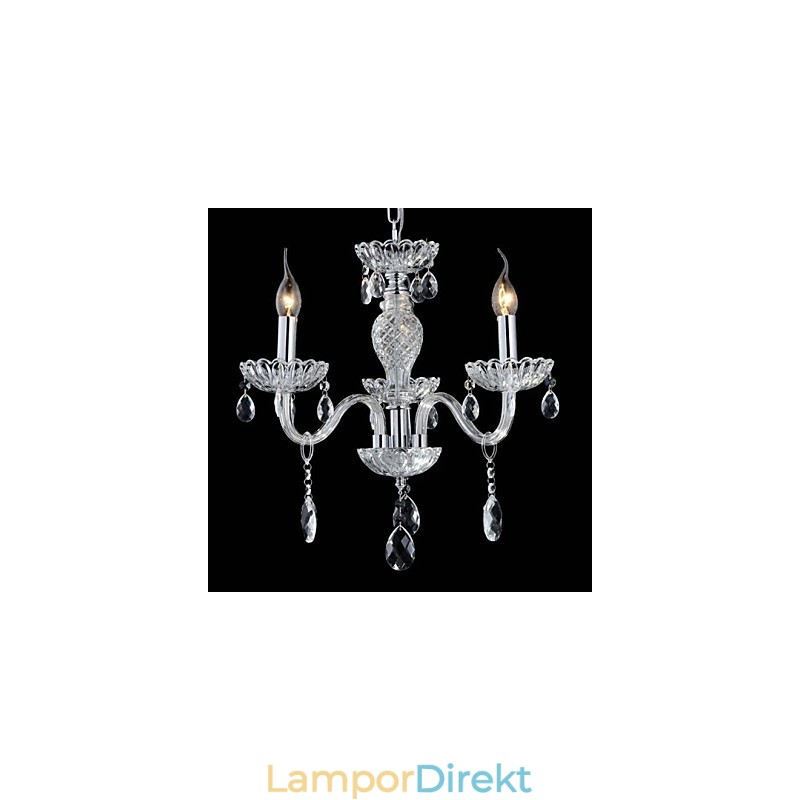 6 Ljus Slottets Stil Ljuskrona Av Glas Med Ljusglödlampa