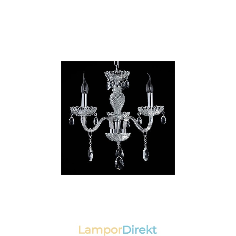6 Ljus Slottets Stil Ljuskrona Av Glas Med Ljusglödlampa
