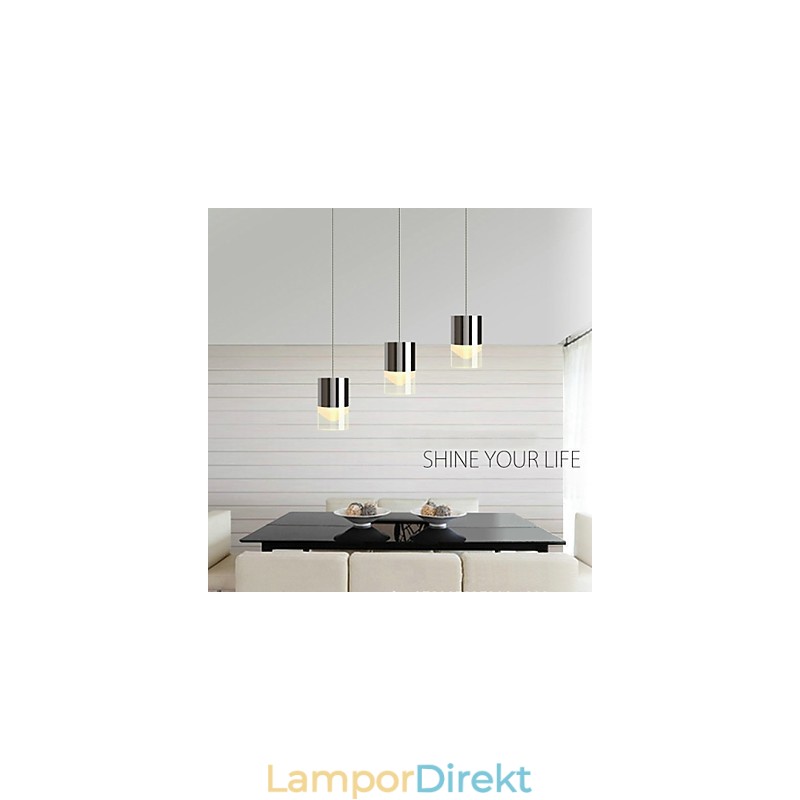 3 Lampor Pendellampa Modern Contemporary Metal