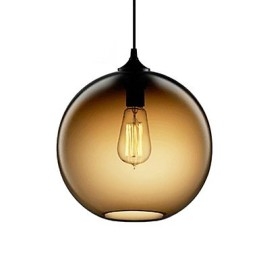 Modernt Glas Taklampa I Rund Brun Bubbla Design